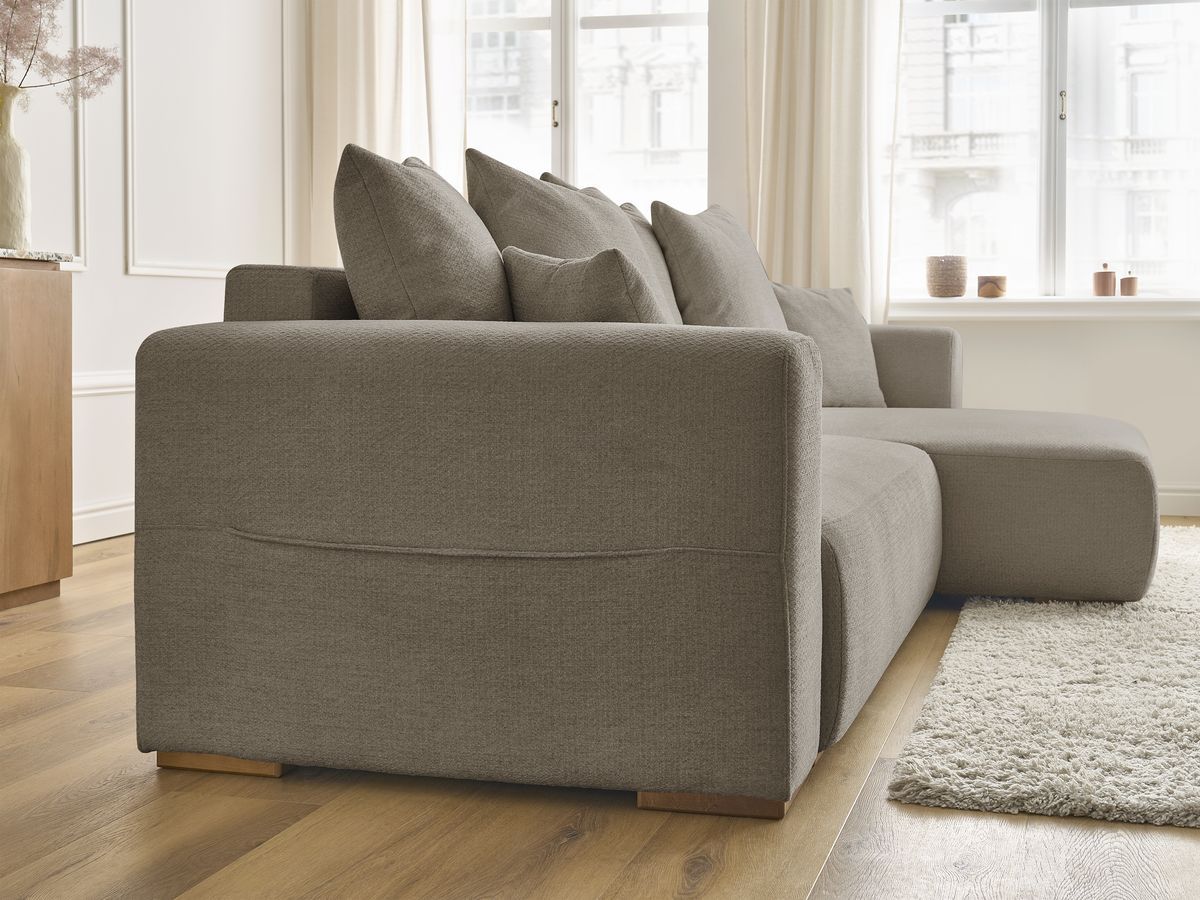 Canapé d'angle convertible réversible coffre SIDONIE tissu chiné