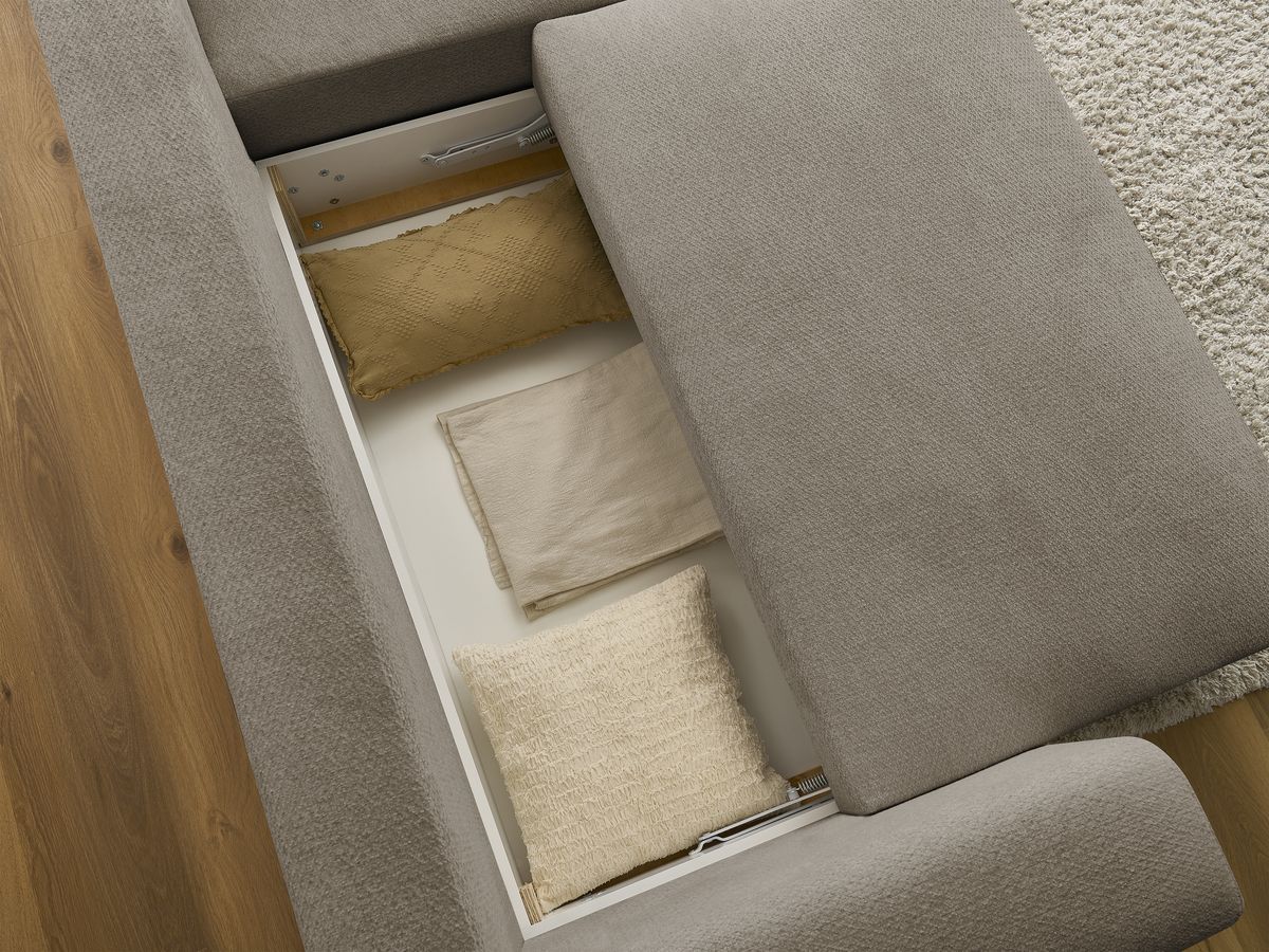 Canapé d'angle convertible réversible coffre SIDONIE tissu chiné