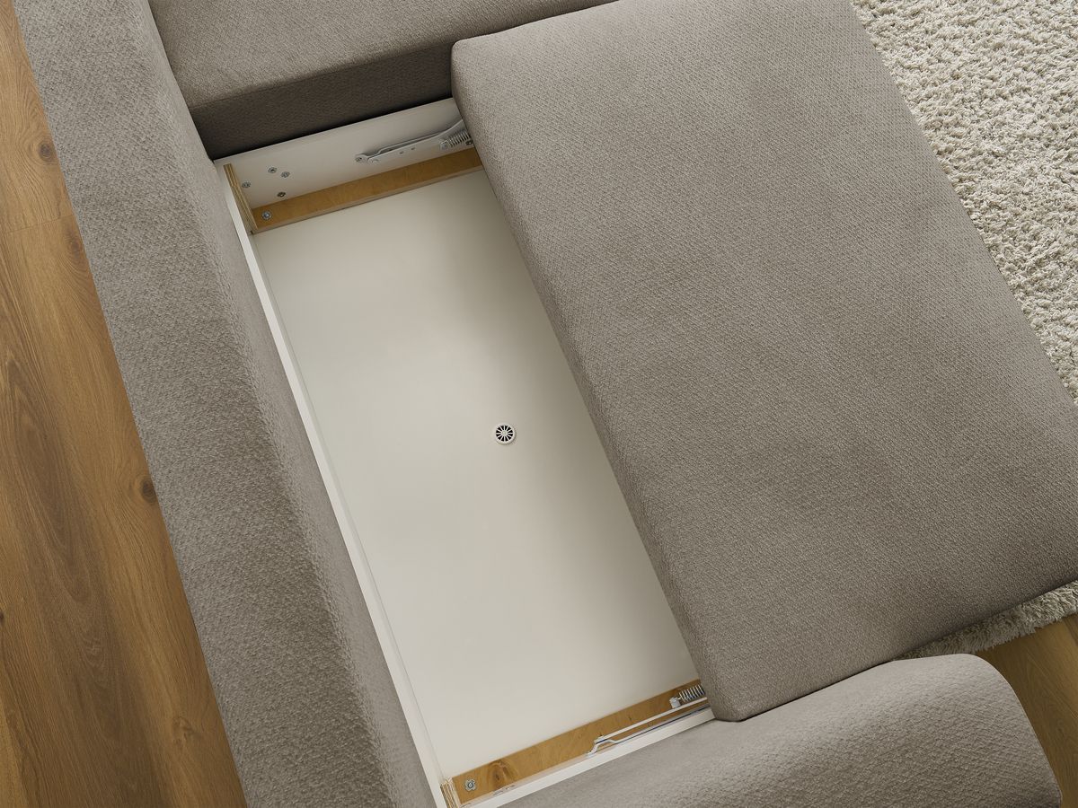 Canapé d'angle convertible réversible coffre SIDONIE tissu chiné