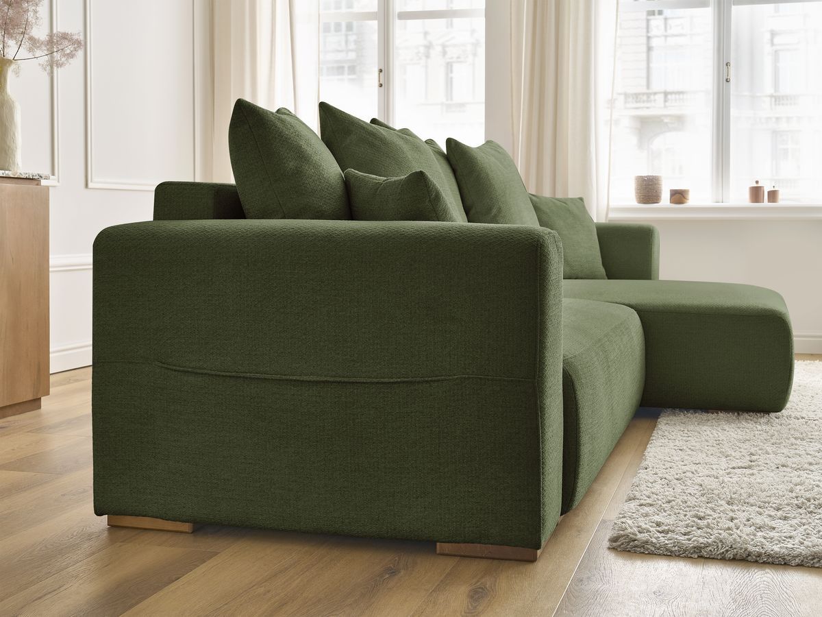 Canapé d'angle convertible réversible coffre SIDONIE tissu chiné