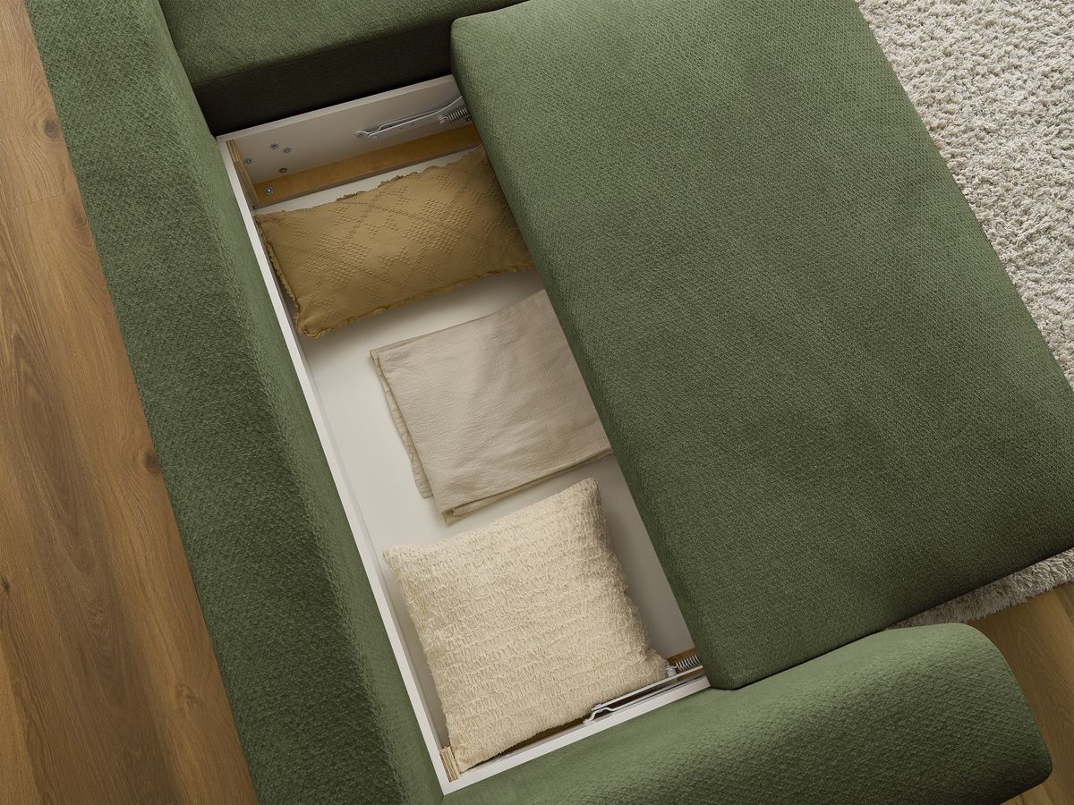 Canapé d'angle convertible réversible coffre SIDONIE tissu chiné