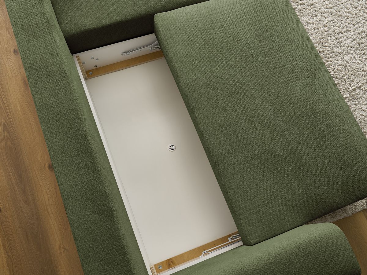 Canapé d'angle convertible réversible coffre SIDONIE tissu chiné