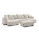 Canapé panoramique convertible coffre SIDONIE tissu chiné avec pouf