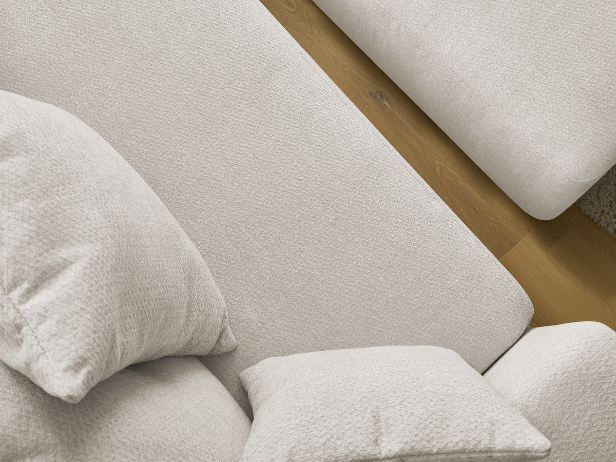 Canapé droit convertible SIDONIE tissu chiné avec pouf