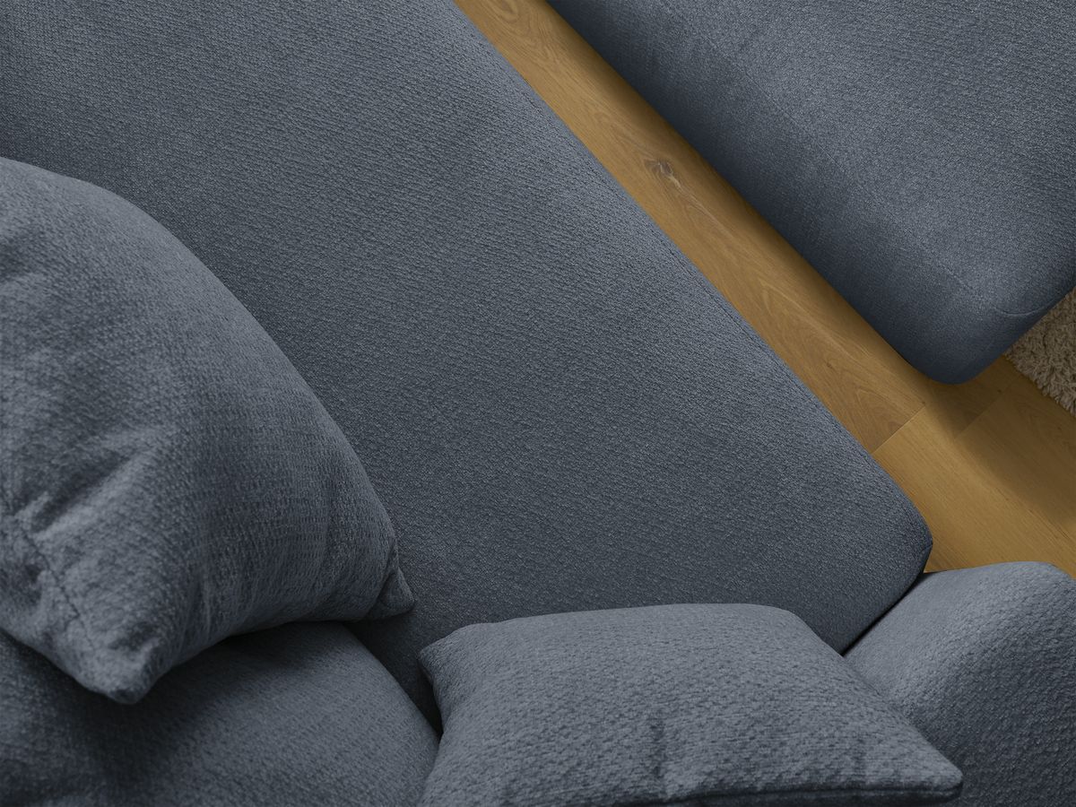 Canapé droit convertible SIDONIE tissu chiné avec pouf