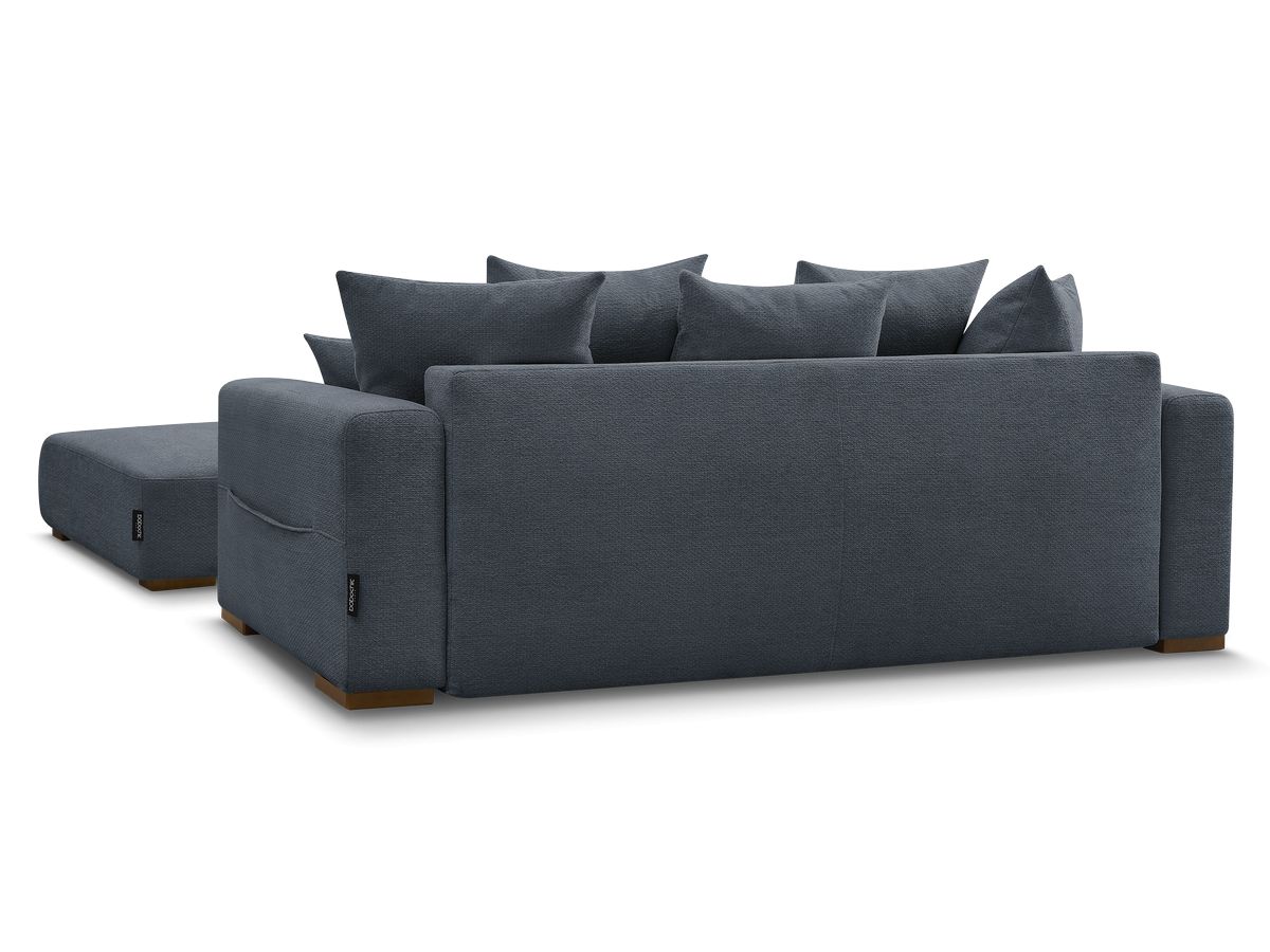 Canapé droit convertible SIDONIE tissu chiné avec pouf