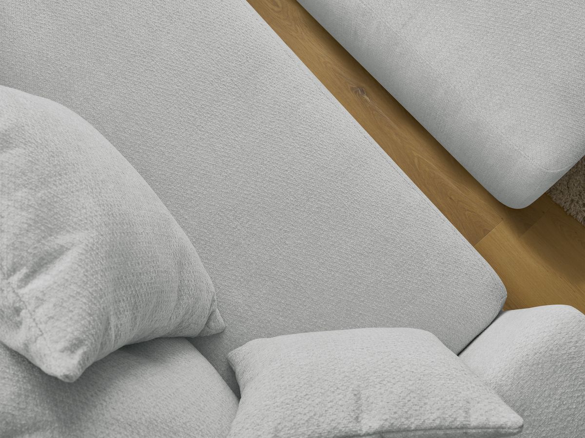 Canapé droit convertible SIDONIE tissu chiné avec pouf