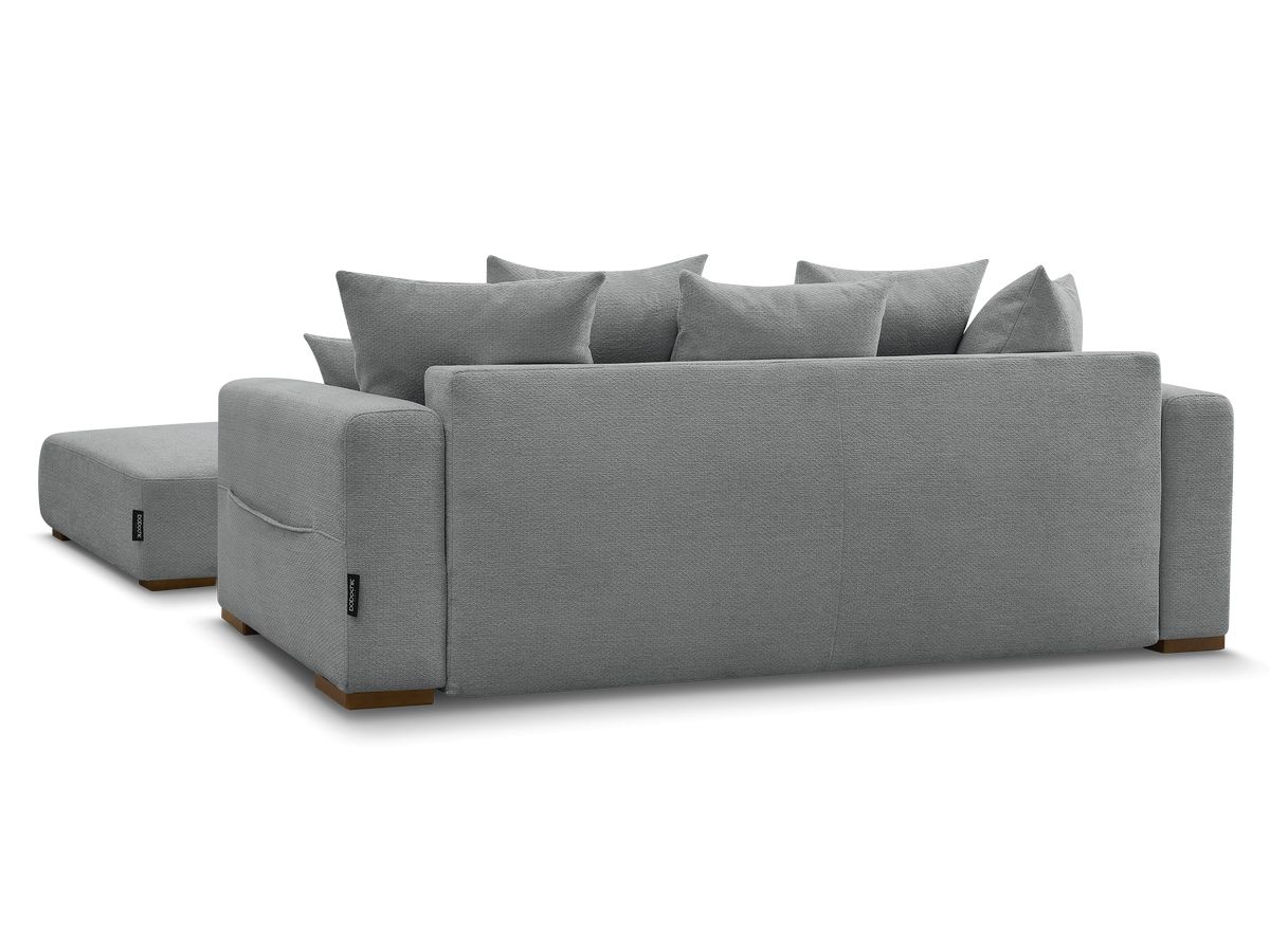 Canapé droit convertible SIDONIE tissu chiné avec pouf