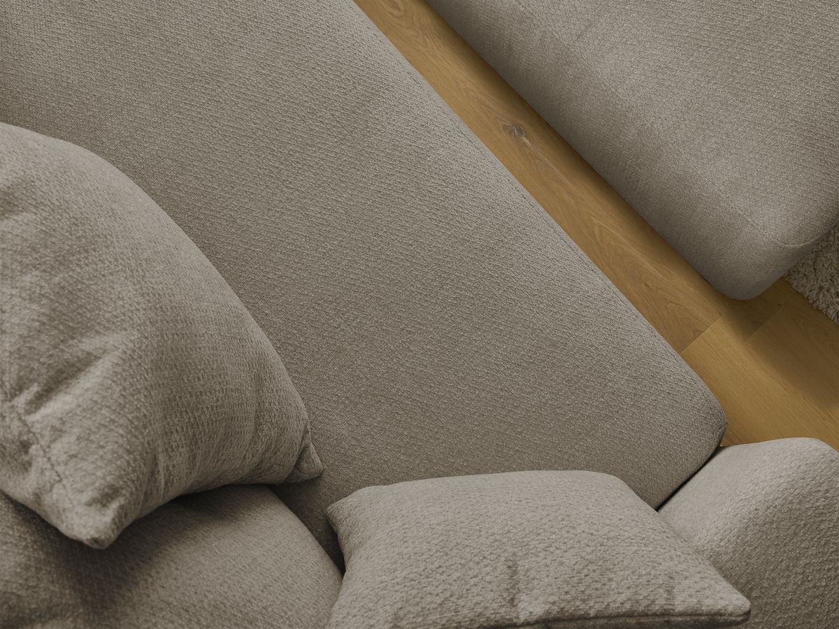 Canapé droit convertible SIDONIE tissu chiné avec pouf