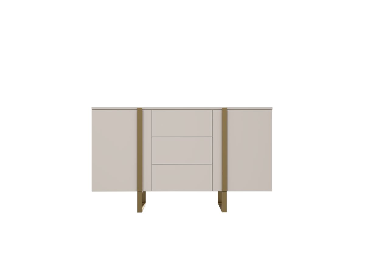 Buffet 2 portes 150 cm ELMA pieds métal or