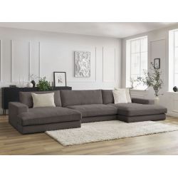 LEONARD kompaktowa sztruksowa stała sofa panoramiczna