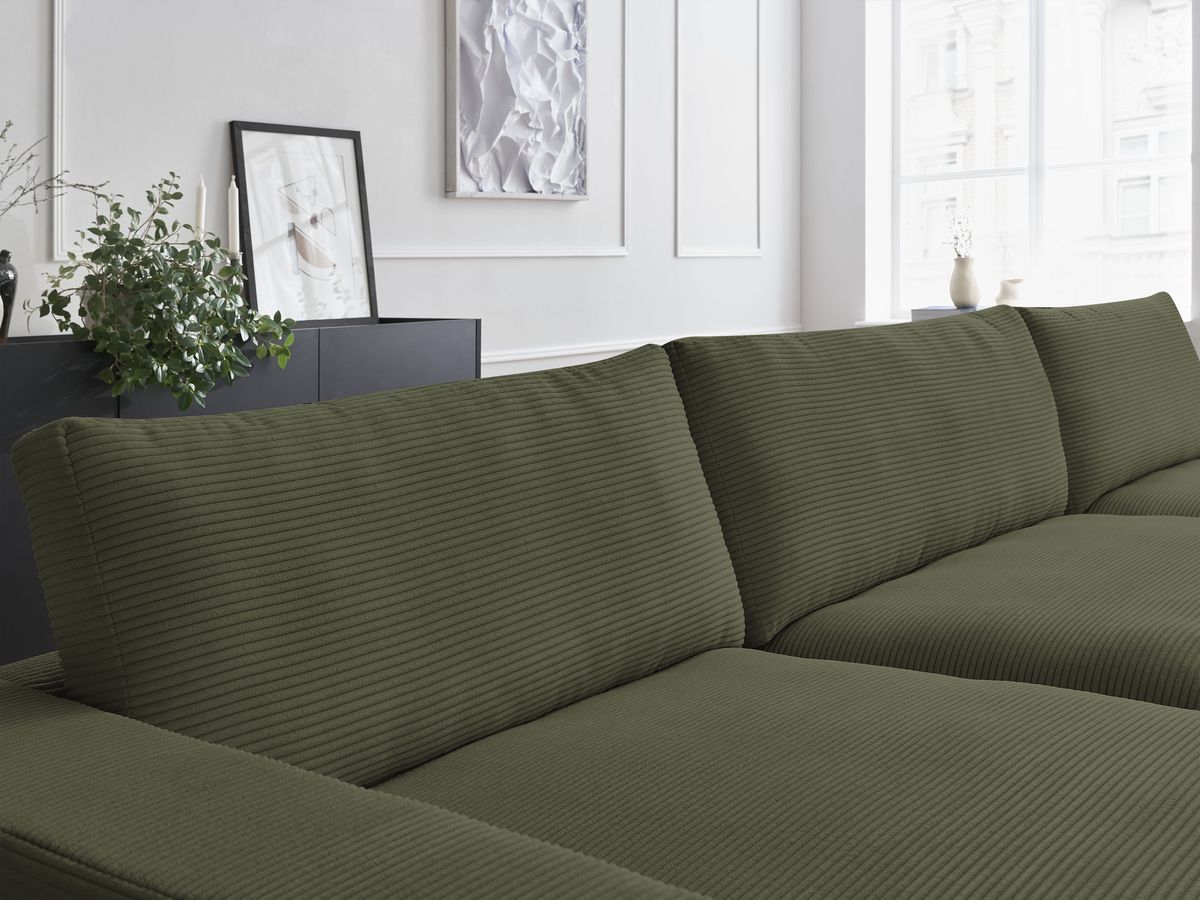 LEONARD vaste compacte panoramische bank in corduroy