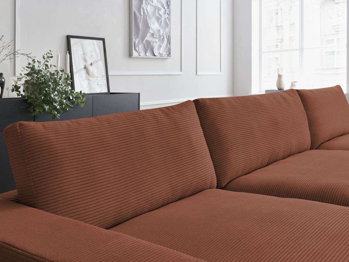 LEONARD vaste compacte panoramische bank in corduroy