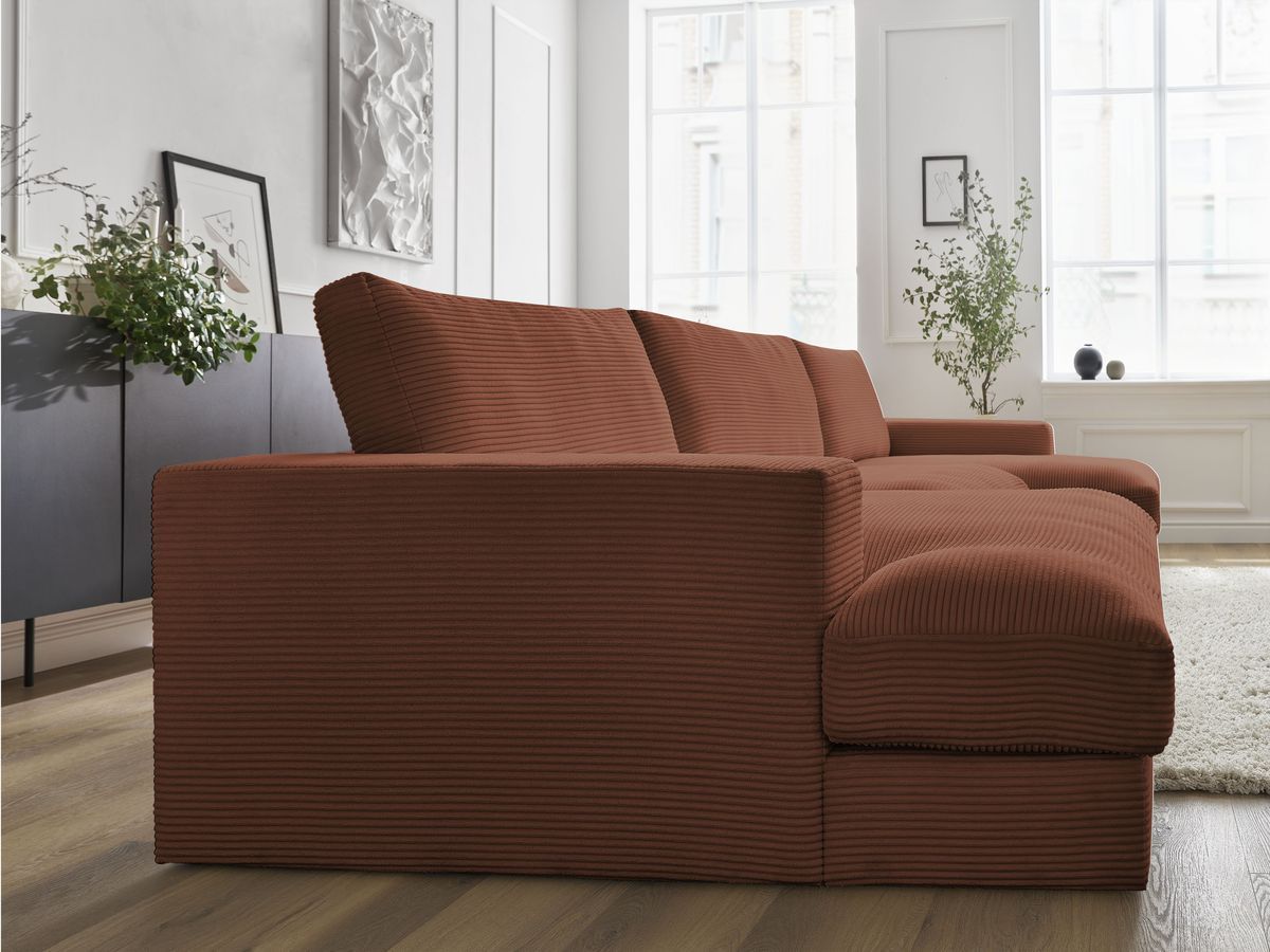 LEONARD vaste compacte panoramische bank in corduroy