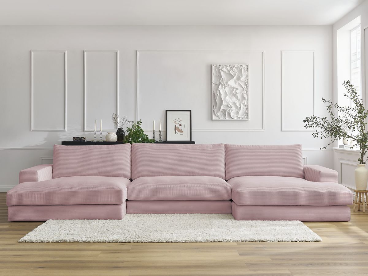 LEONARD vaste compacte panoramische bank in corduroy