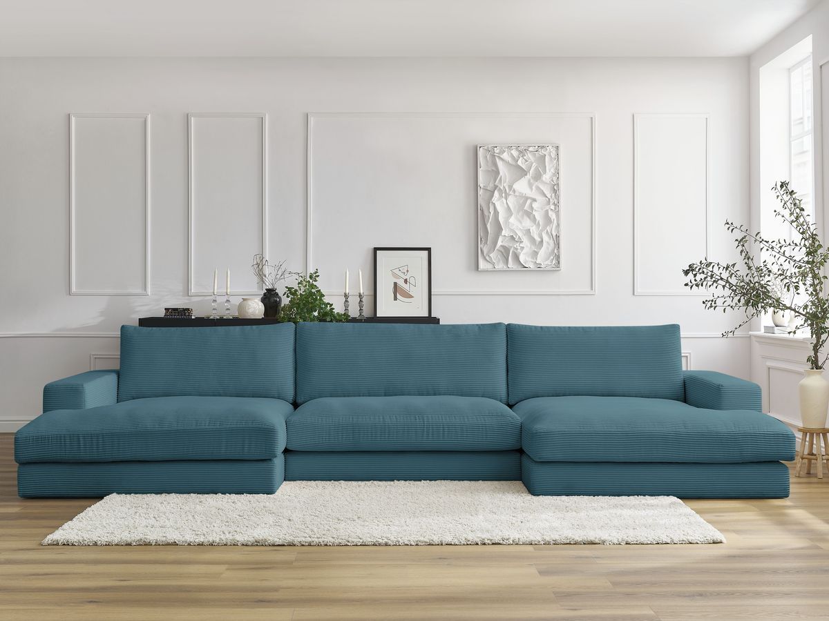 LEONARD vaste compacte panoramische bank in corduroy