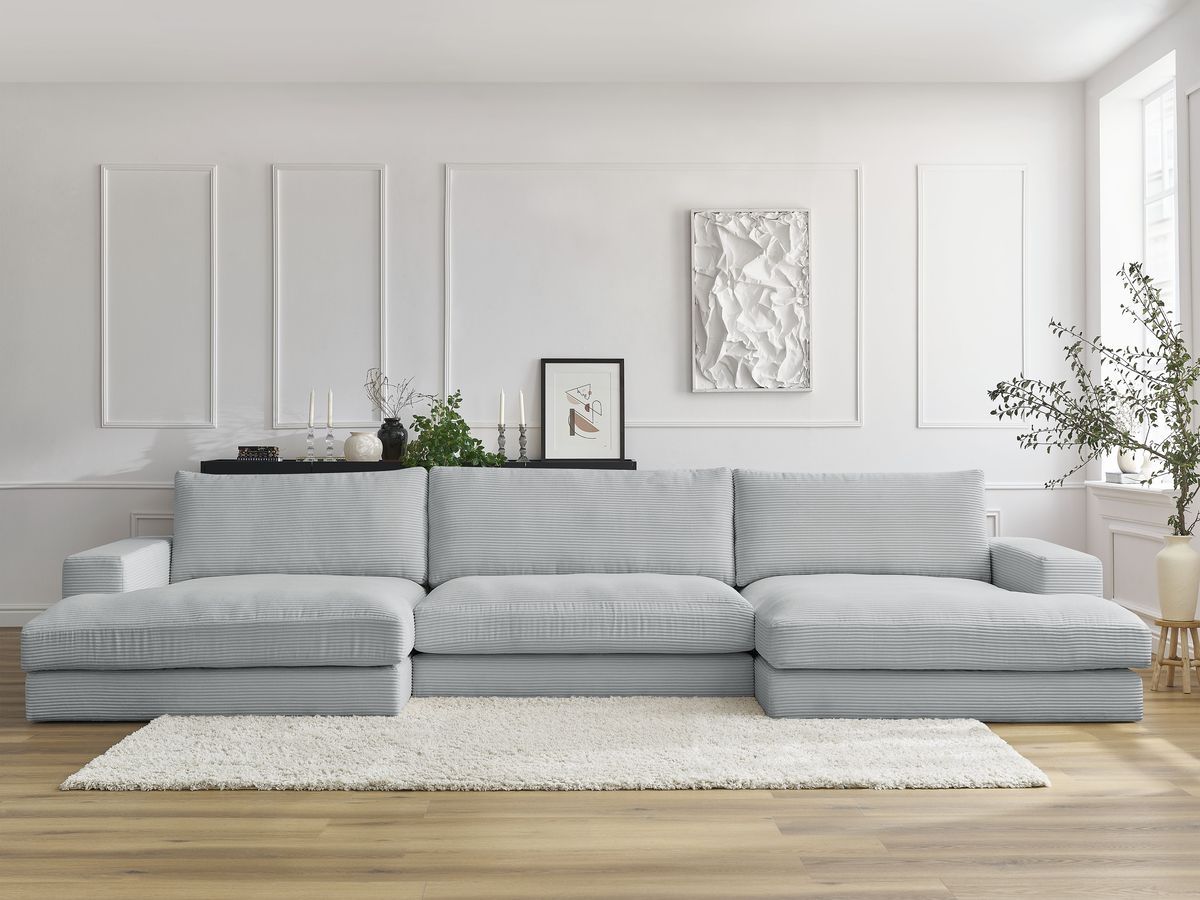 LEONARD vaste compacte panoramische bank in corduroy