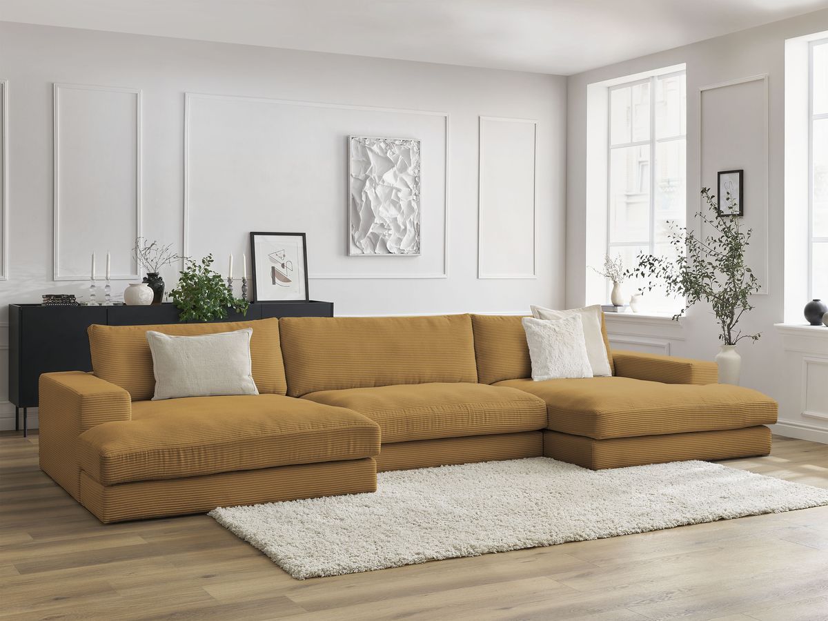 LEONARD vaste compacte panoramische bank in corduroy