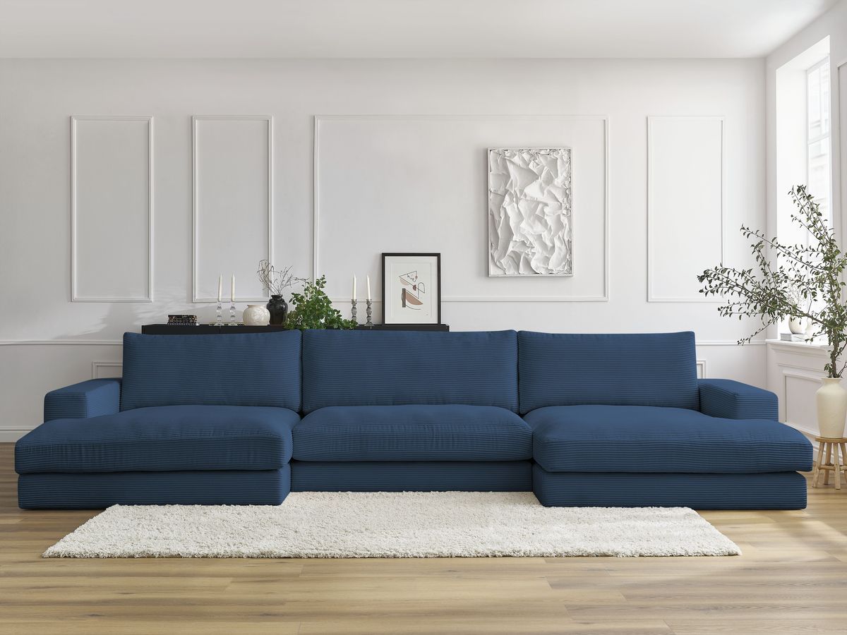 LEONARD vaste compacte panoramische bank in corduroy