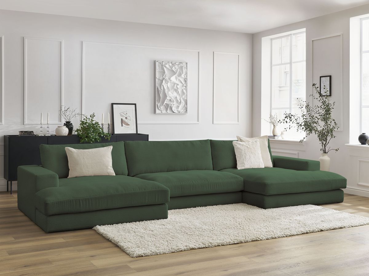 LEONARD vaste compacte panoramische bank in corduroy