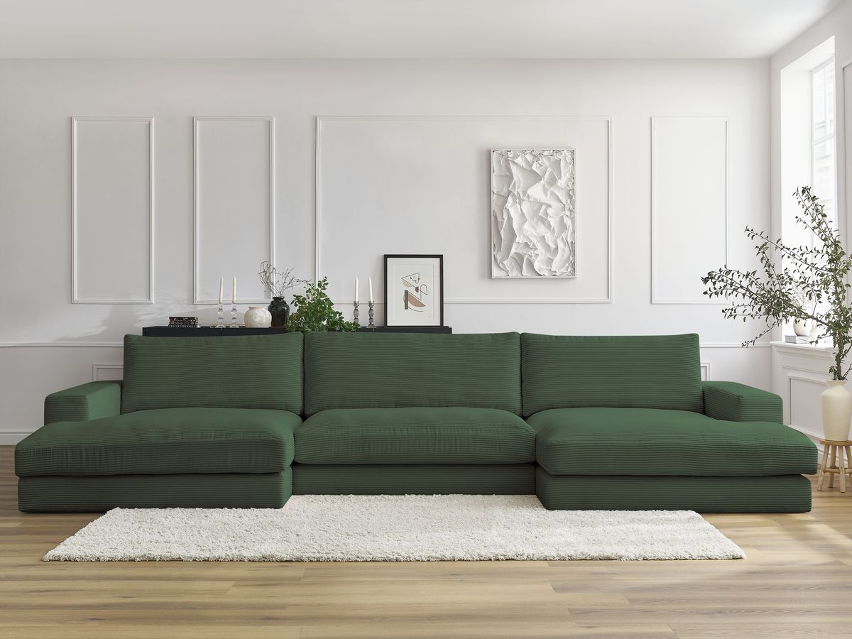 LEONARD vaste compacte panoramische bank in corduroy