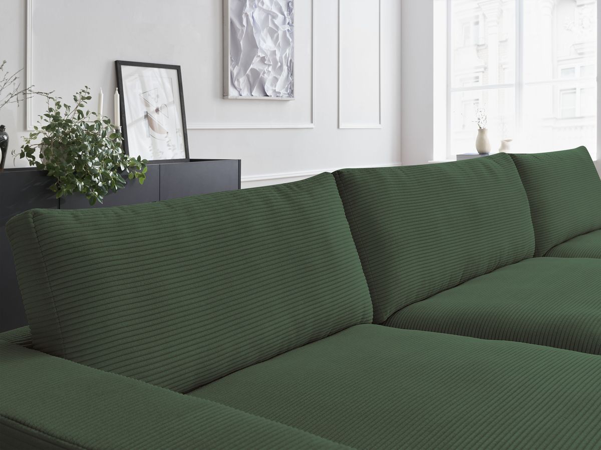 LEONARD vaste compacte panoramische bank in corduroy