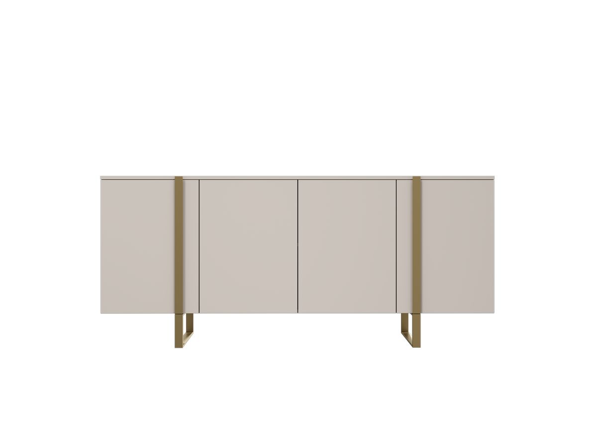 Buffet 4 portes 200 cm ELMA pieds métal or