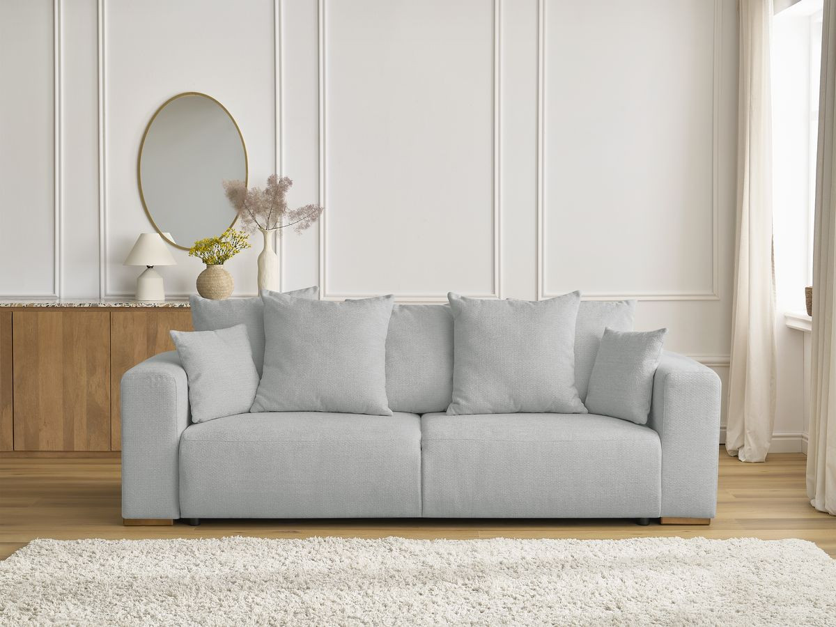 Canapé droit convertible SIDONIE chiné gris clair — vue 5