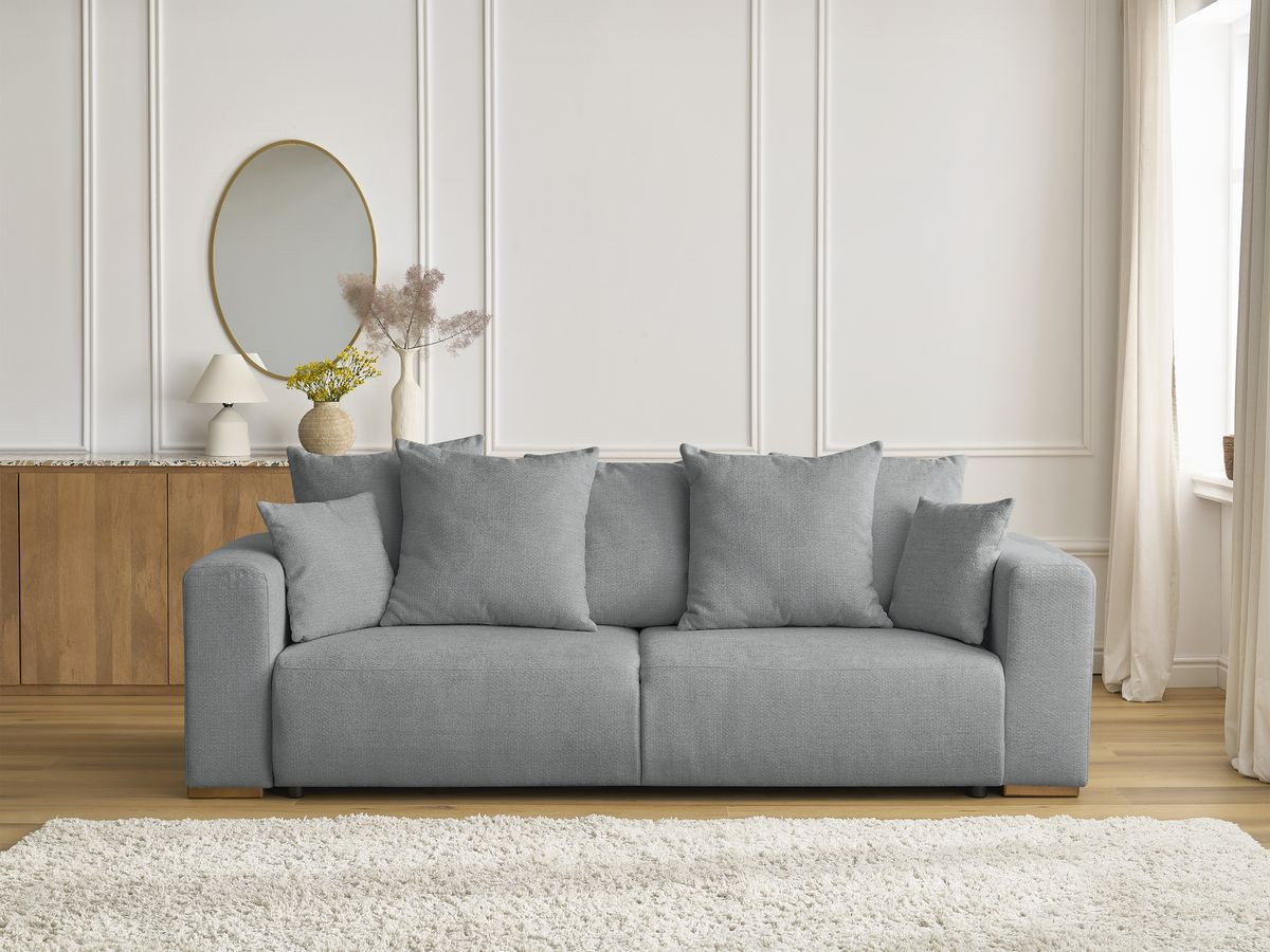 Canapé droit convertible SIDONIE chiné gris foncé — vue 5