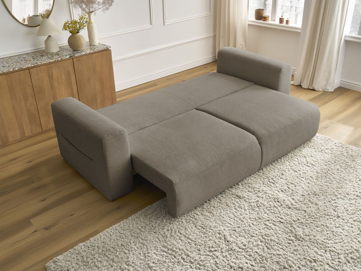 Canapé droit convertible SIDONIE tissu chiné