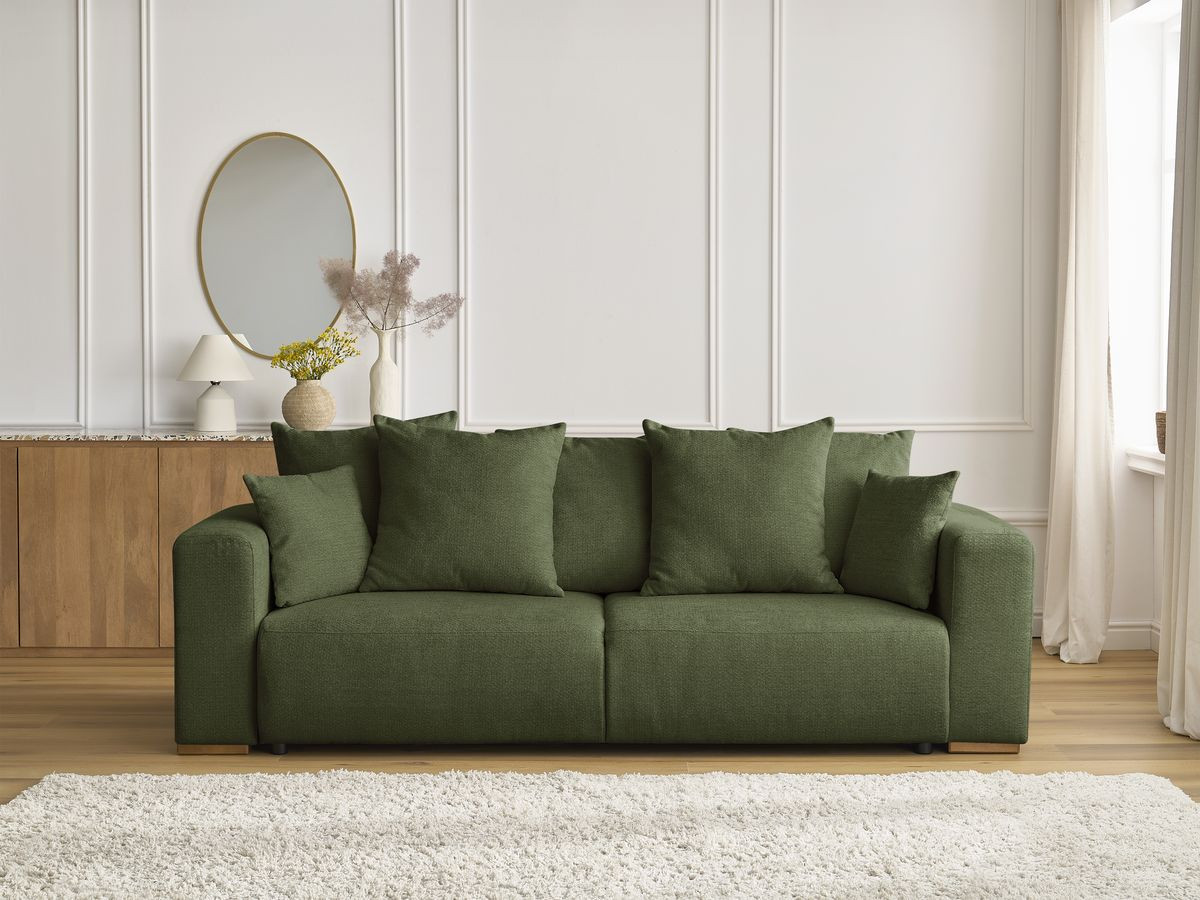 Canapé droit convertible SIDONIE chiné vert — vue 5