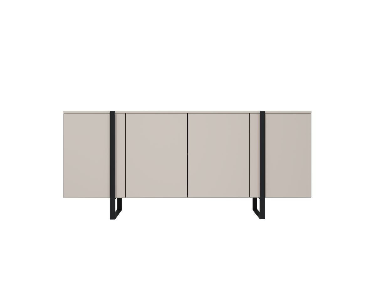 Ensemble ELMA avec buffet 200 cm + meuble TV 200 cm pieds métal noir