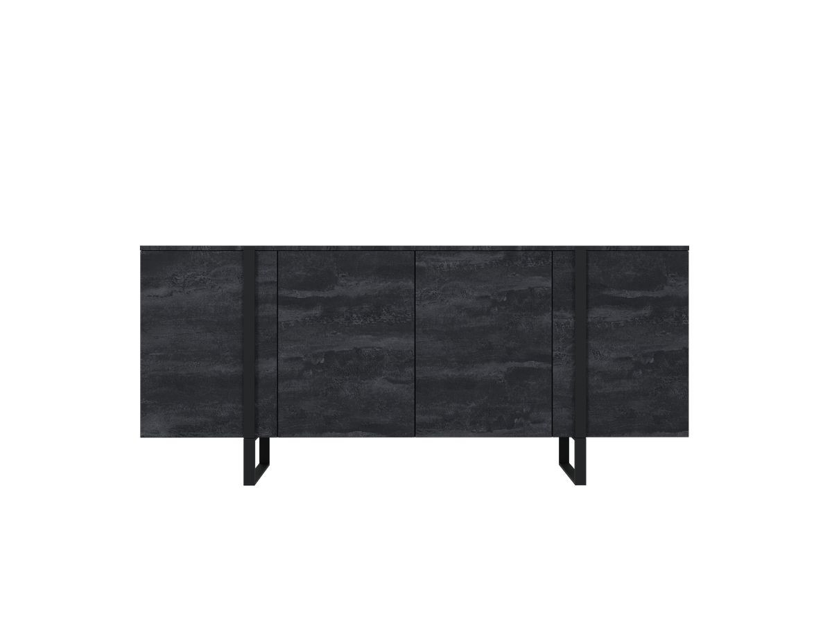 Ensemble ELMA avec buffet 200 cm + meuble TV 200 cm pieds métal noir