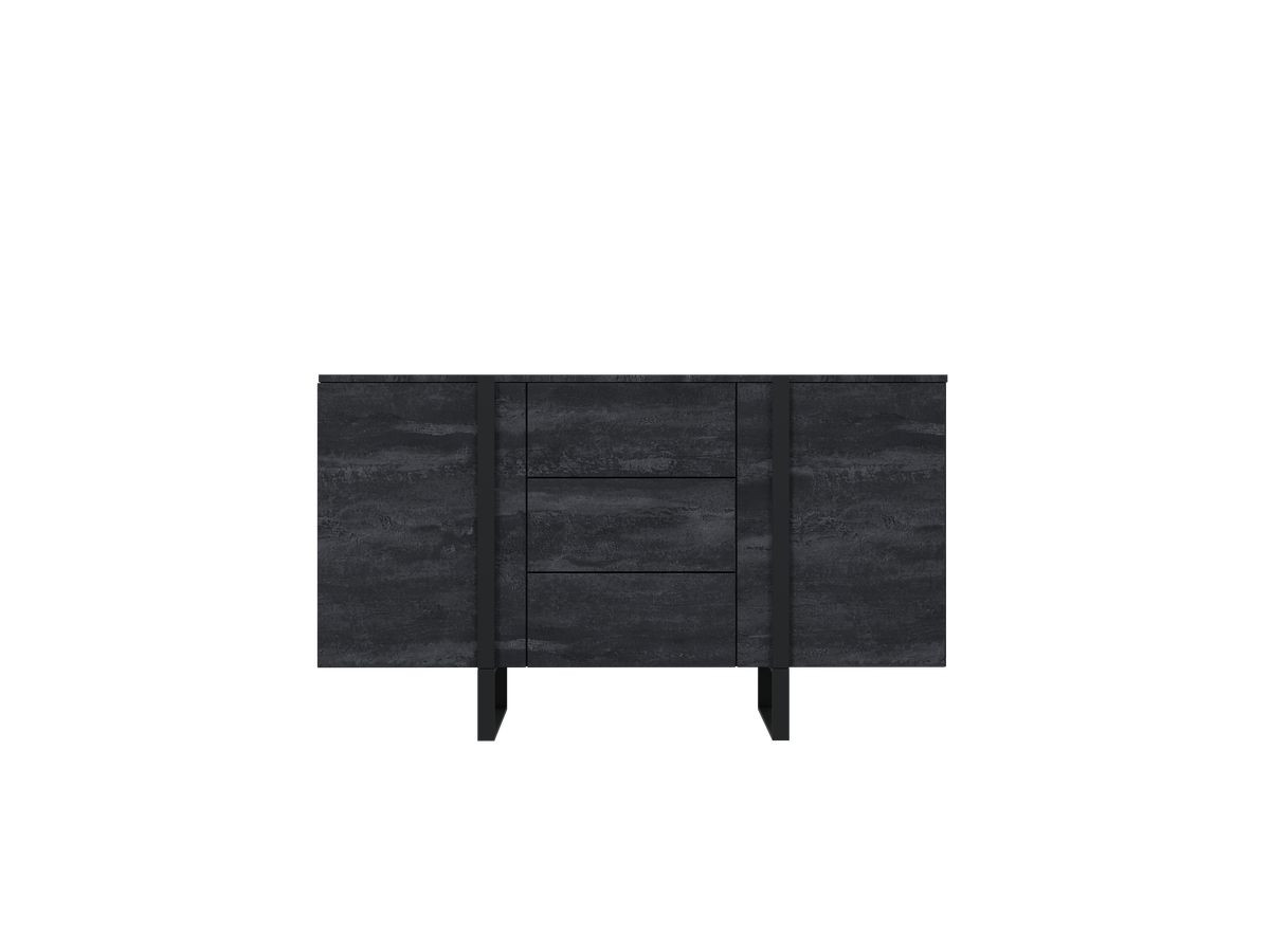 Ensemble ELMA avec buffet 150 cm ELMA + meuble TV 150 cm + table basse pieds métal noir