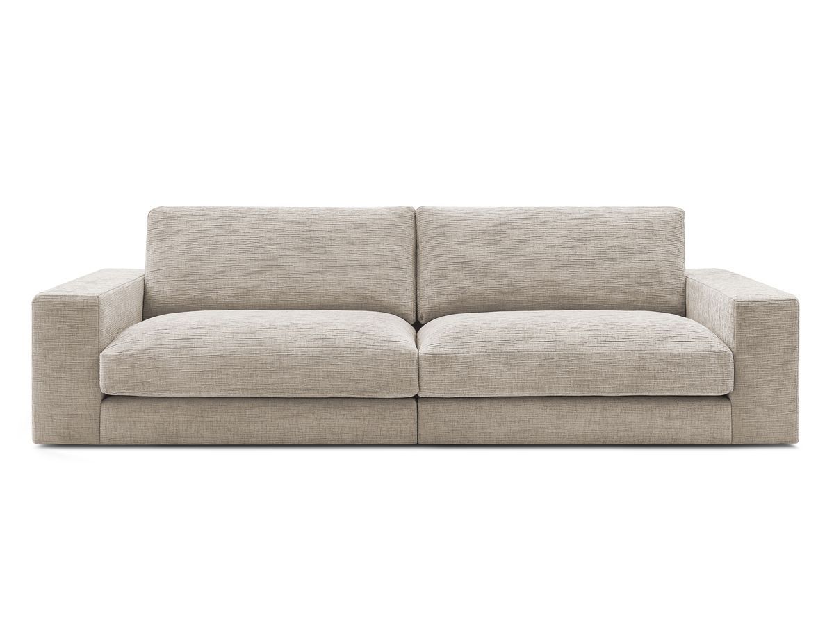 Canapé droit fixe 3 places compact LEONARD tissu texturé