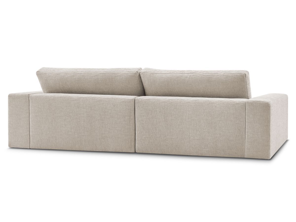 Canapé droit fixe 3 places compact LEONARD tissu texturé