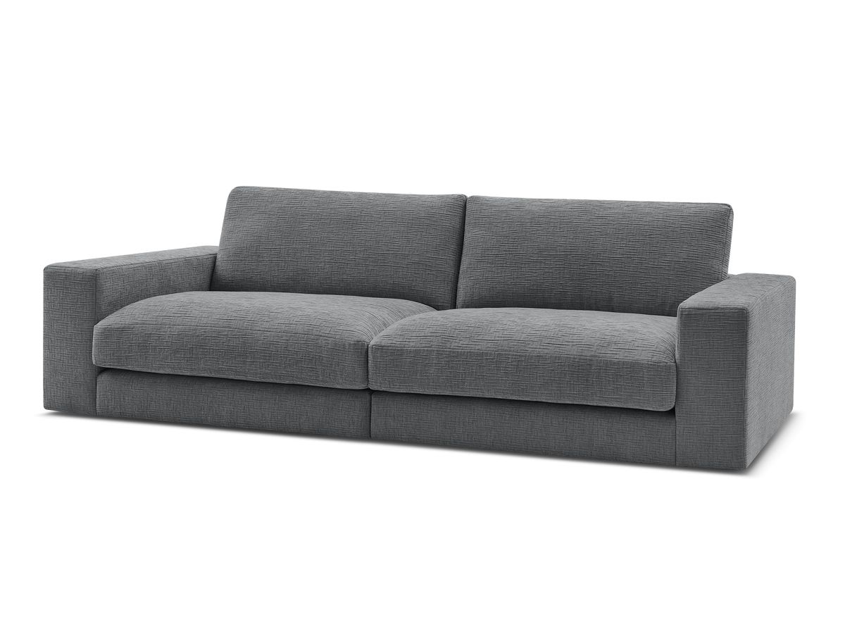 Canapé droit fixe 3 places compact LEONARD tissu texturé