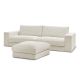 Canapé droit fixe 3 places compact LEONARD velours côtelé avec pouf
