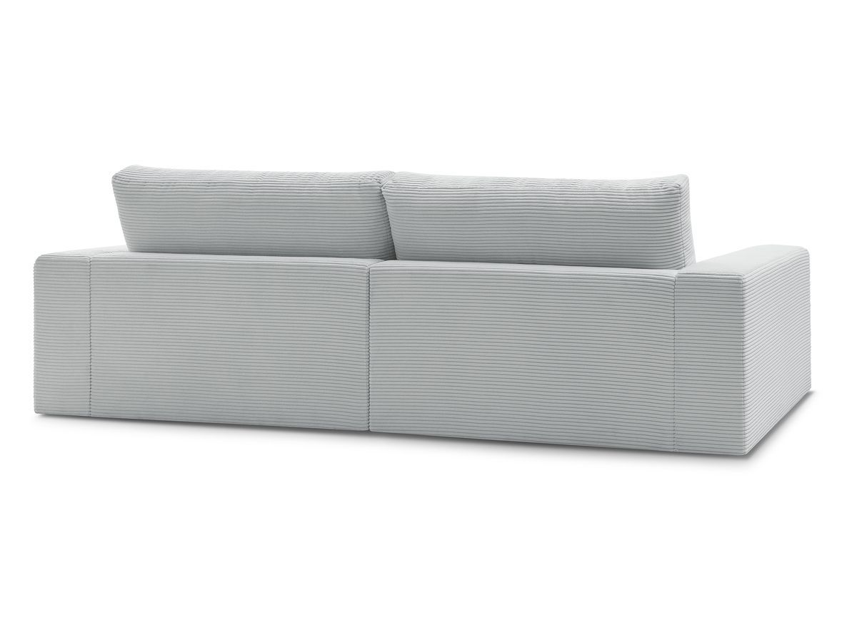 Canapé droit fixe 3 places compact LEONARD velours côtelé avec pouf