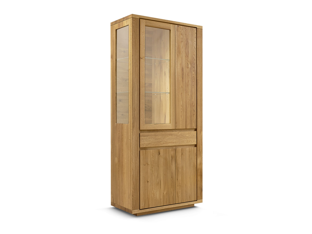 Meuble vitrine H.203 cm PAUL chêne massif