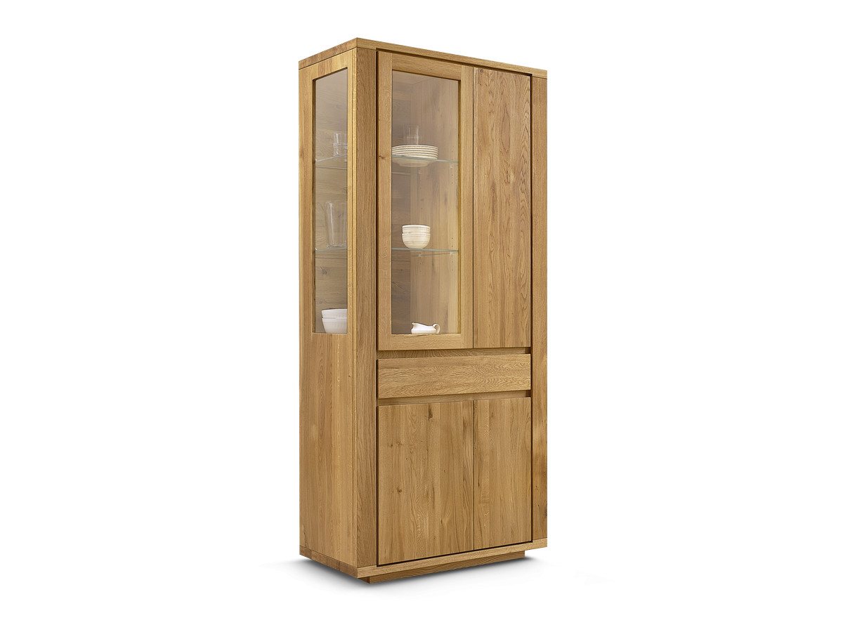 Meuble vitrine H.203 cm PAUL chêne massif