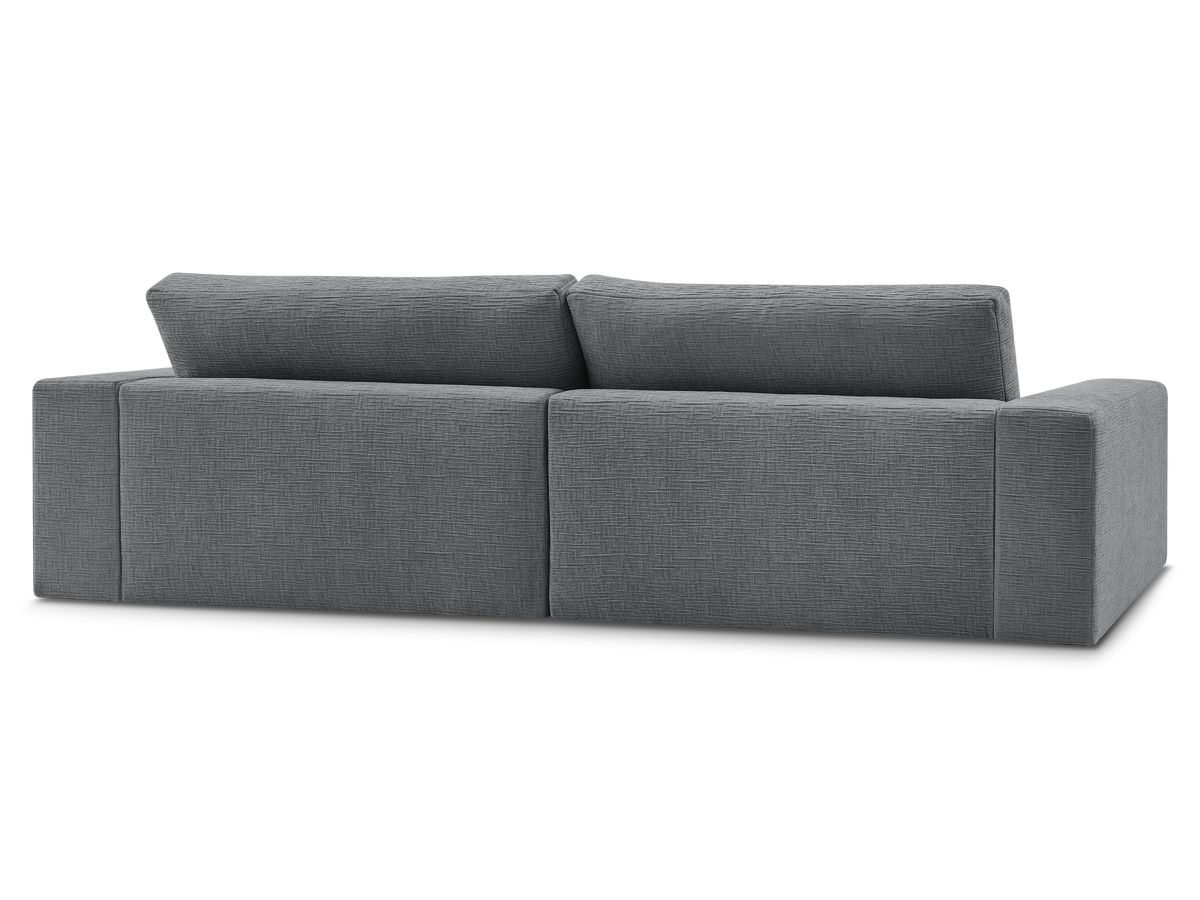 Canapé d'angle fixe EVEREST tissu chiné - Orange - Angle droit - 10 coussins