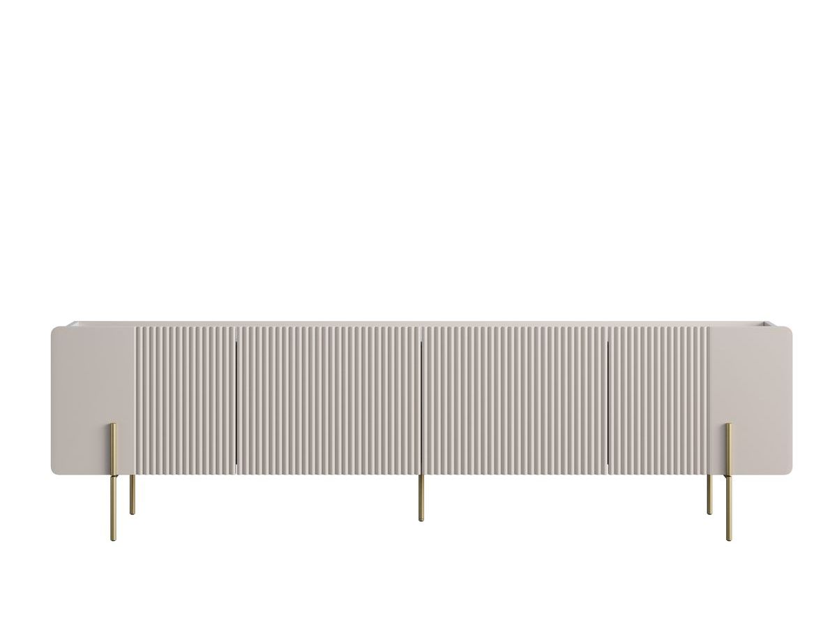 MATHILDE 4-deurs tv-meubel 200 cm marmerlook blad en gouden poten