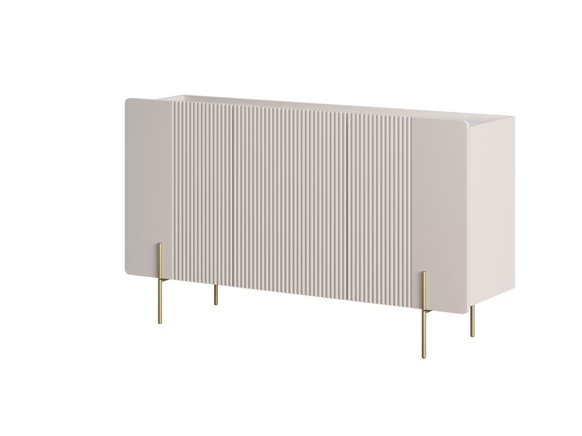 MATHILDE 3-deurs dressoir 150 cm met marmerlook bovenblad en gouden poten