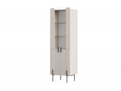 Meuble vitrine 2 portes H.190 cm MATHILDE pieds noirs