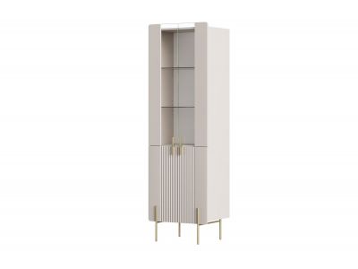 Meuble vitrine 2 portes H.190 cm MATHILDE pieds or