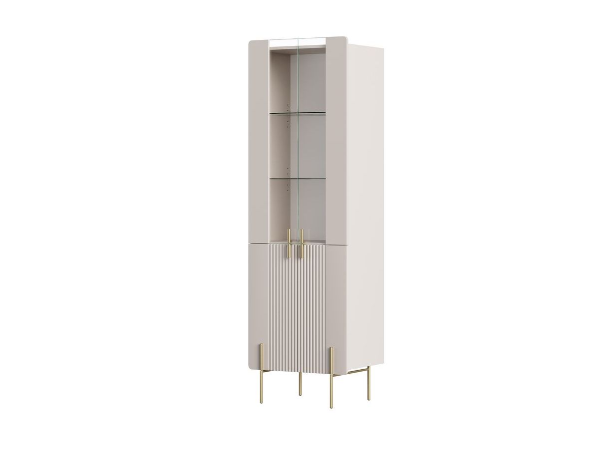 Rangement vitrine 2 portes H.190 cm MATHILDE pieds or