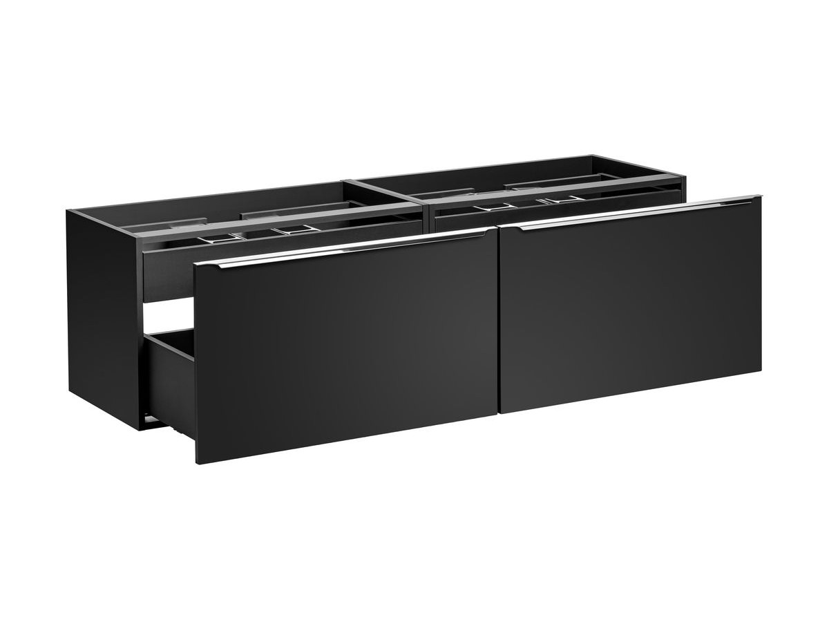 LAYA 160 cm zwarte en eiken badkamerkast