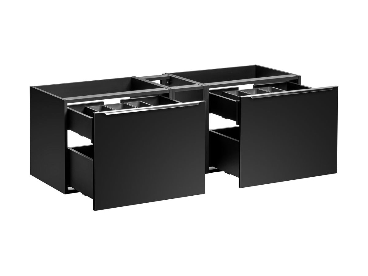 LAYA 140 cm zwarte en eiken badkamerkast