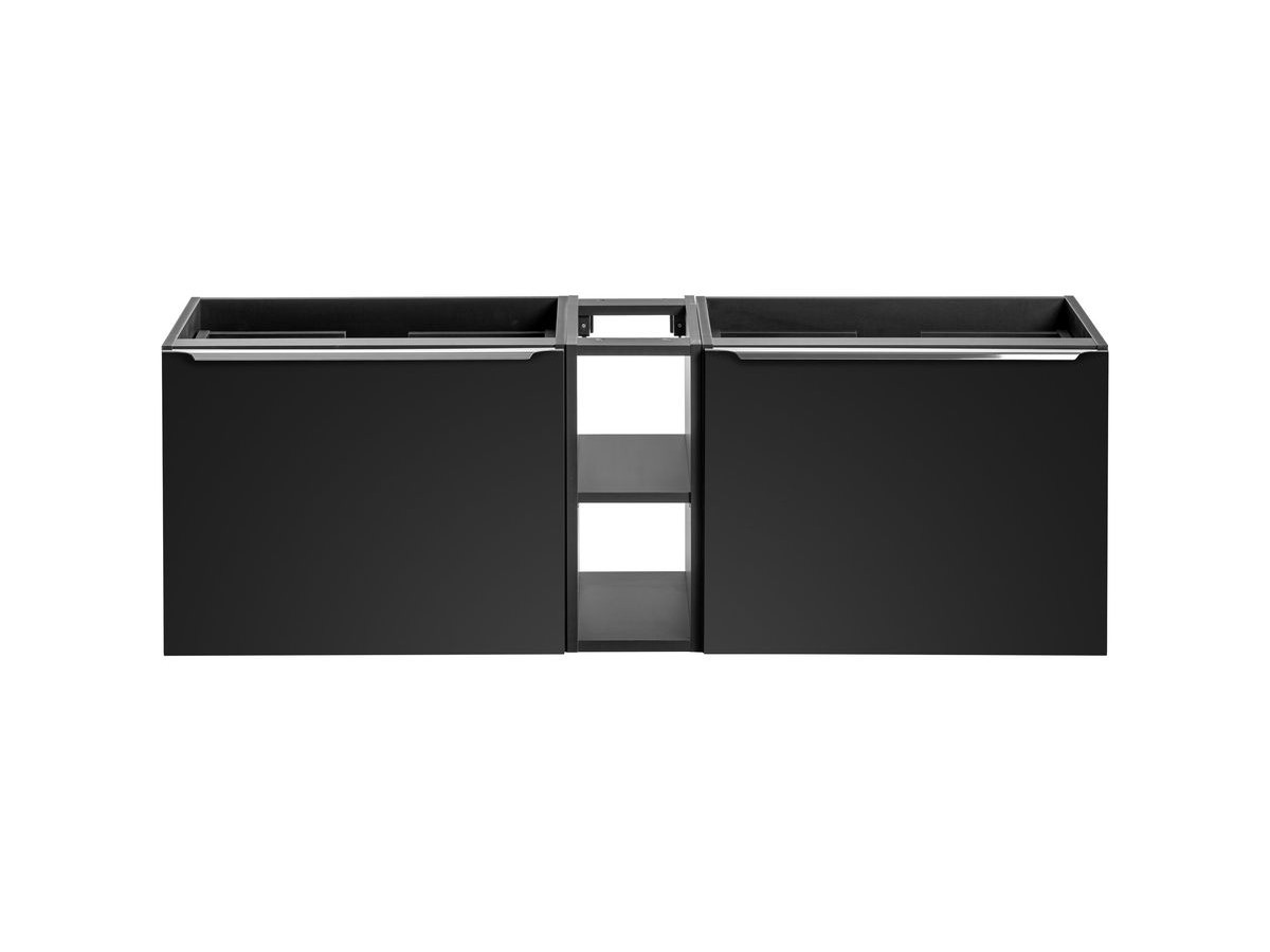 LAYA 140 cm zwarte en eiken badkamerkast